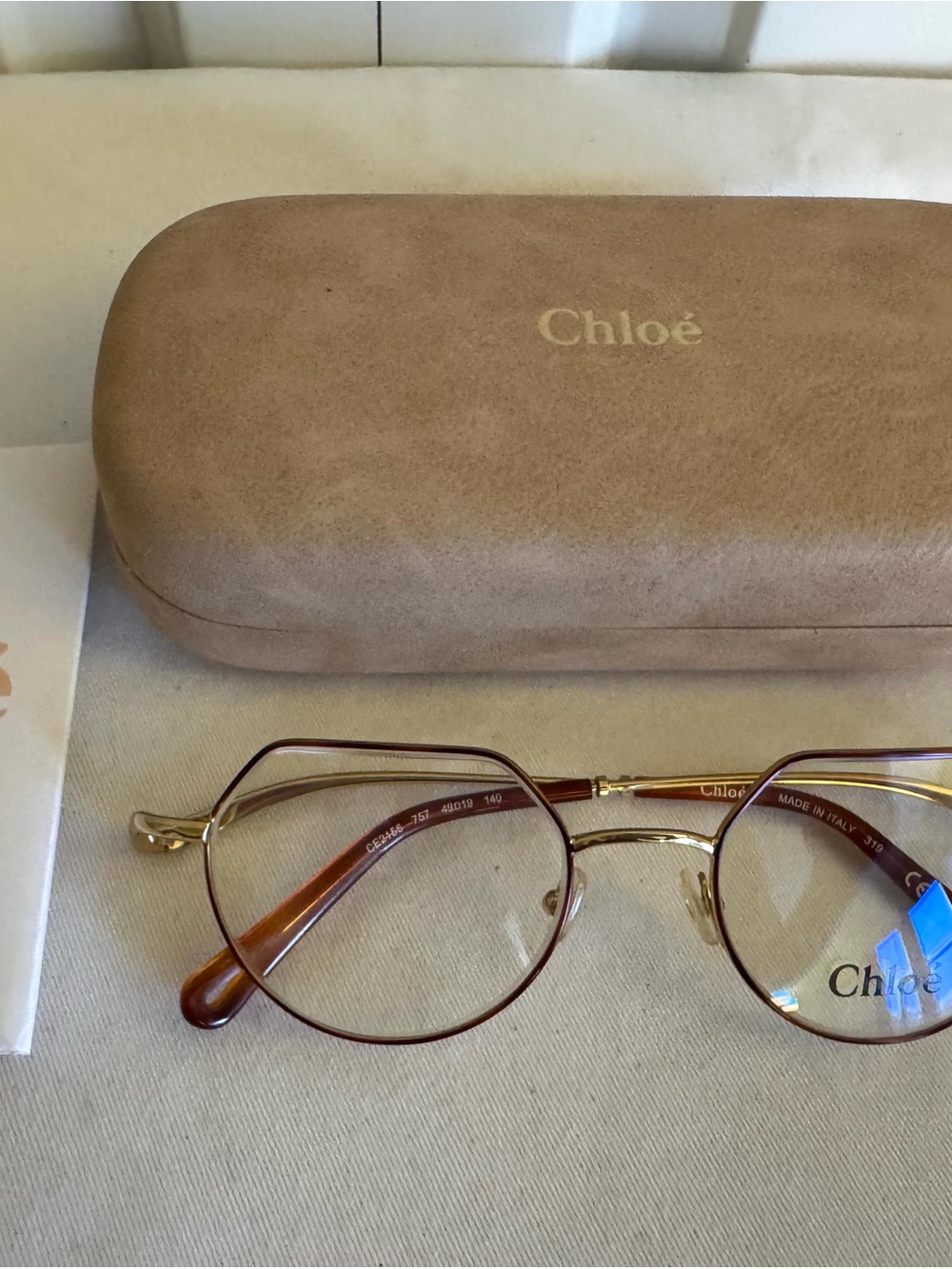 Chloé CE2156 757 Gold Brown Metal Full Rim Eyeglass Frames 49-19 140 Italy - Picture 3 of 10